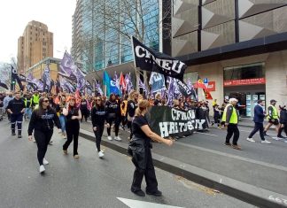 CFMEU Protest; Image Source- X:Twitter @motorcymick