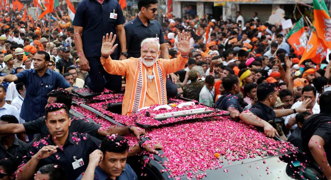 Indian Prime Minister Narendra Modi in election rally: Image Source: Twitter @narendramodi