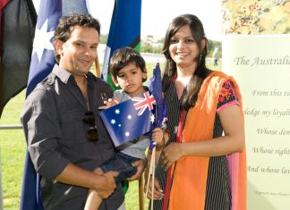 Indian Australians at a citizenship ceremony