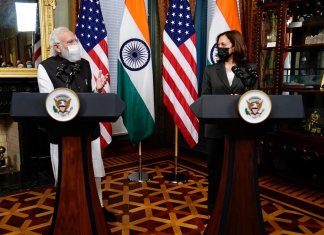 PM Modi, Kamala Harris exchange views on global, regional developments; Picture Source: Twitter @MEA