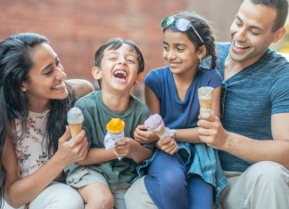 Indian Australian Family eating icecream: Image Source: CANVA